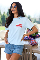 Live Free Light Blue Graphic Tee