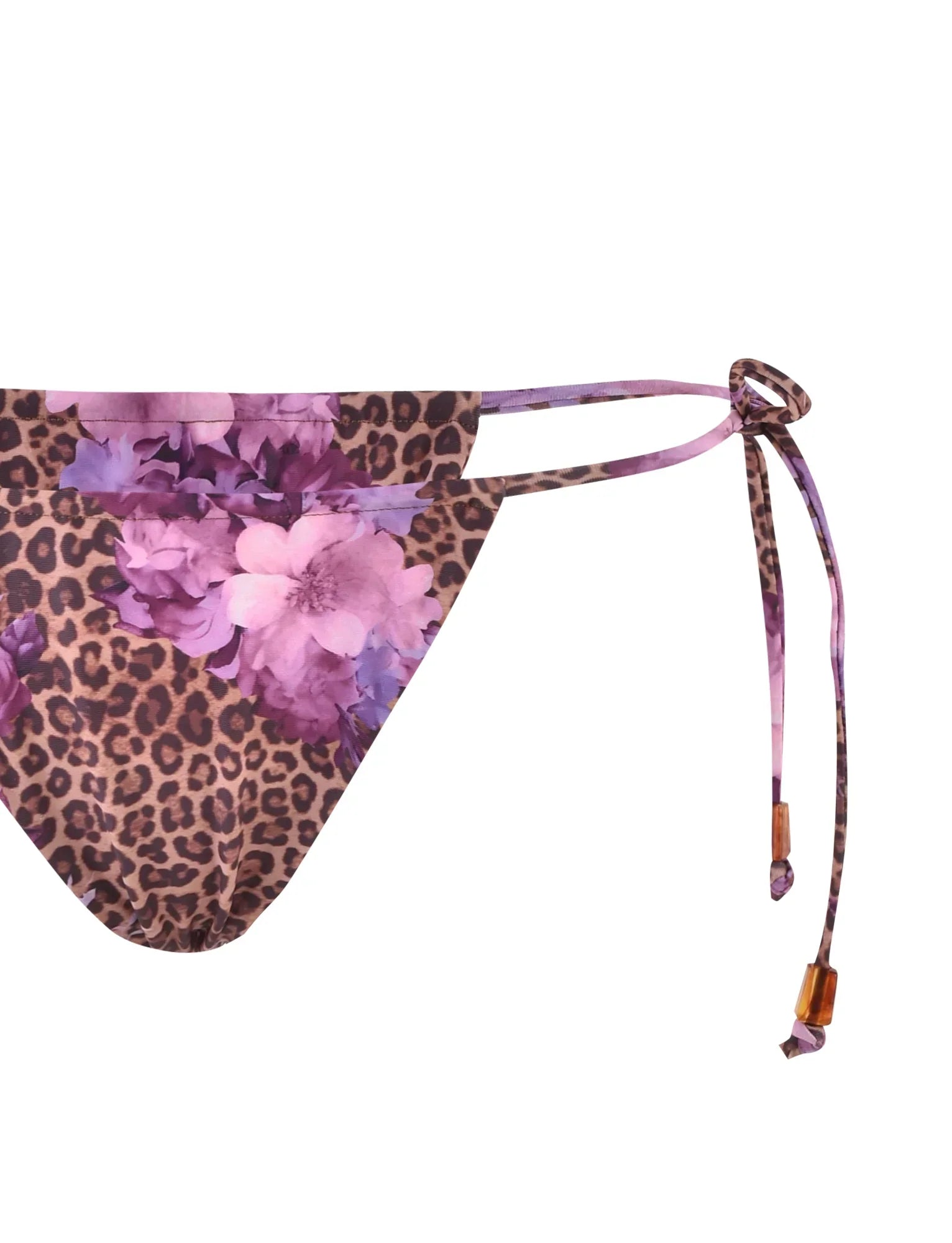 DESIRAE BIKINI BOTTOM PURPLE FLORAL FLORAL LEOPARD