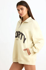 Quarter Zip Sweatshirt in Bone