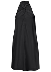 Twist Halter Dress Jet Black