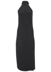 High Neck Midi Dress Jet Black