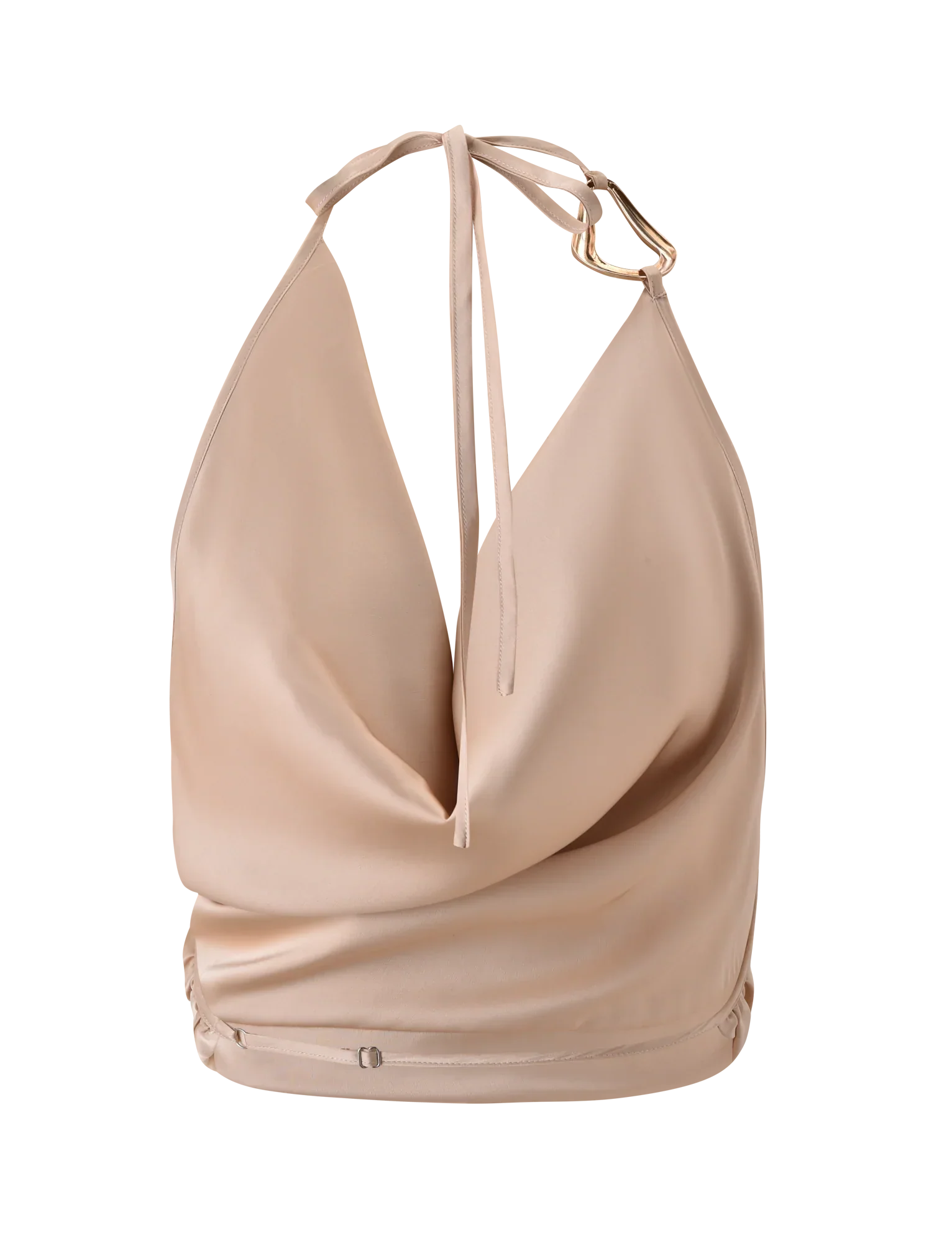 CYRENE SATIN COWL TOP GOLD
