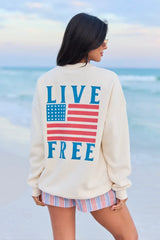 Live Free Cream Graphic Sweatshirt