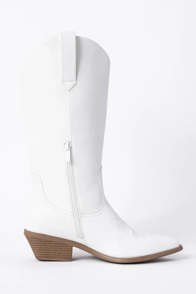 Willa Rose White Cowboy Boots FINAL SALE