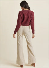 V Neck Sweater Burgundy