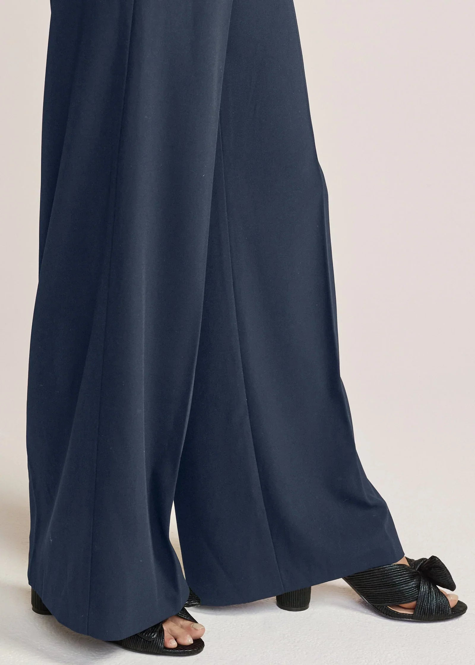 High Rise Wide Leg Trousers Navy