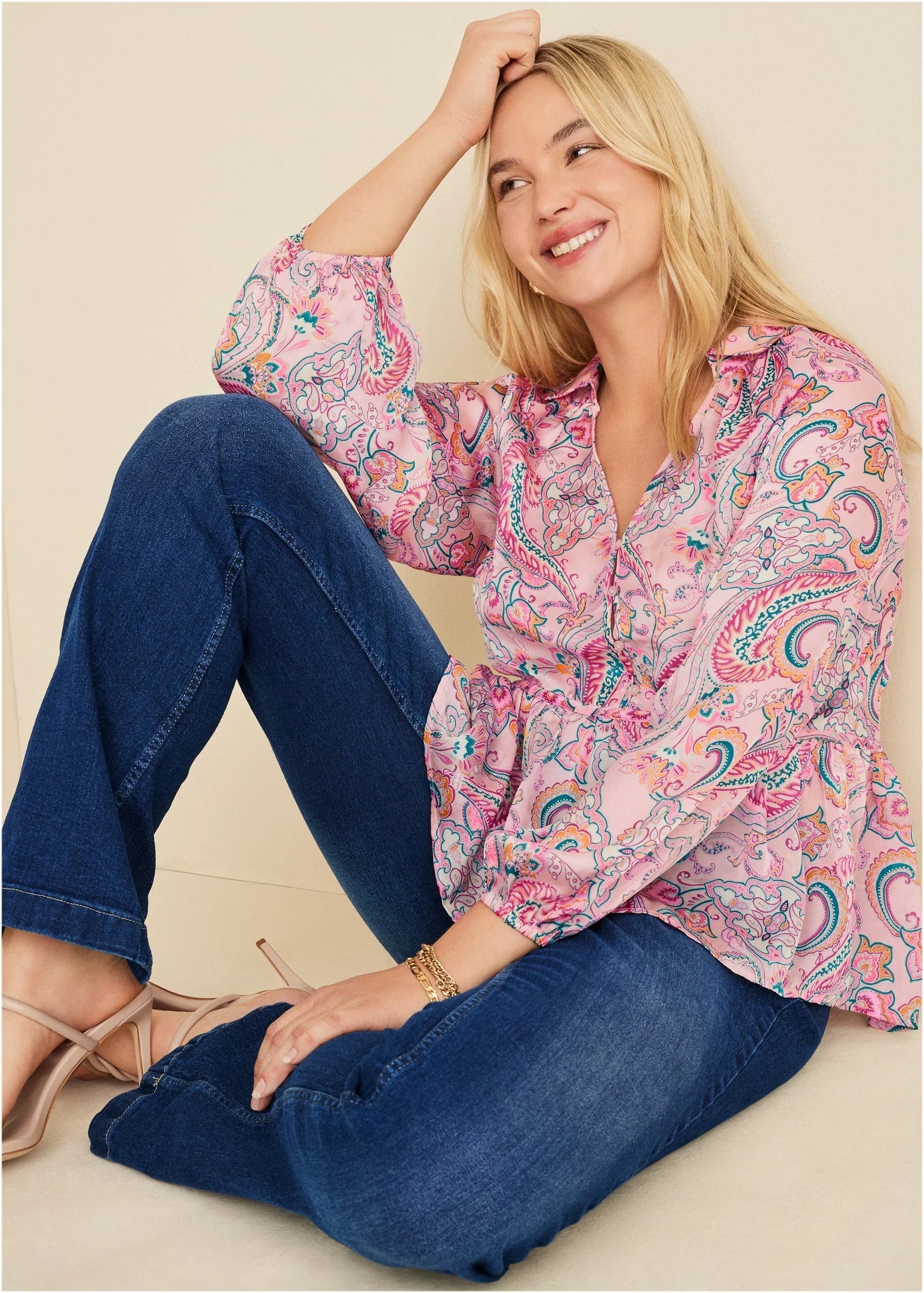 High Low Blouse Venetian Paisley