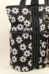 Daisy Daydreams Black Canvas Tote