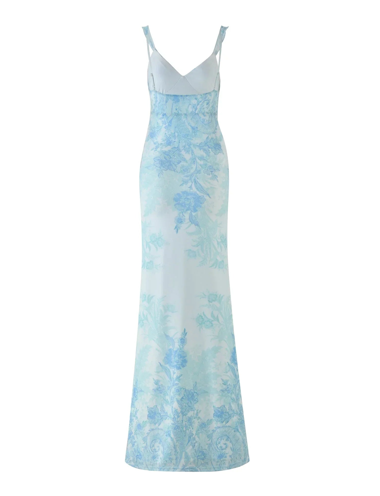 GUILIANNA FRILL MAXI DRESS BLUE FLORAL TAPESTRY
