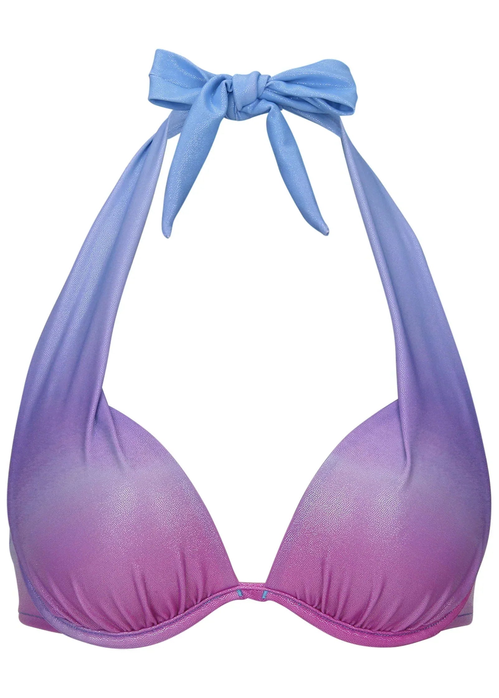Shine Marilyn Push Up Halter Top Shimmering Ocean Ombre