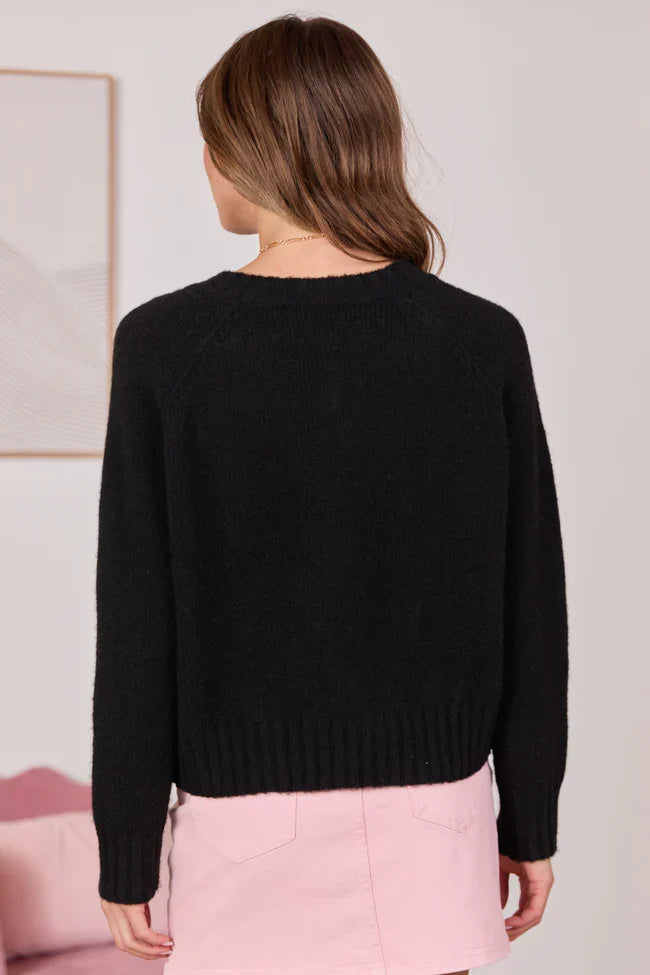 Fallon Black V Neck Sweater