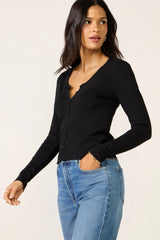 Ribbed Button Up Top