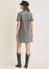 Denim Mini Dress Grey Wash