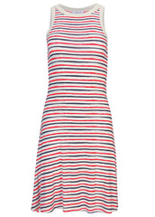 Printed Fit And Flare Dress Tricolor Boardwalk Stripe