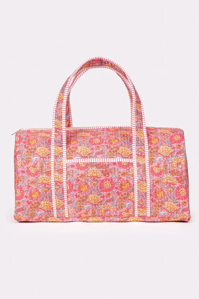 Avery Pink Floral Quilted Weekender SALE