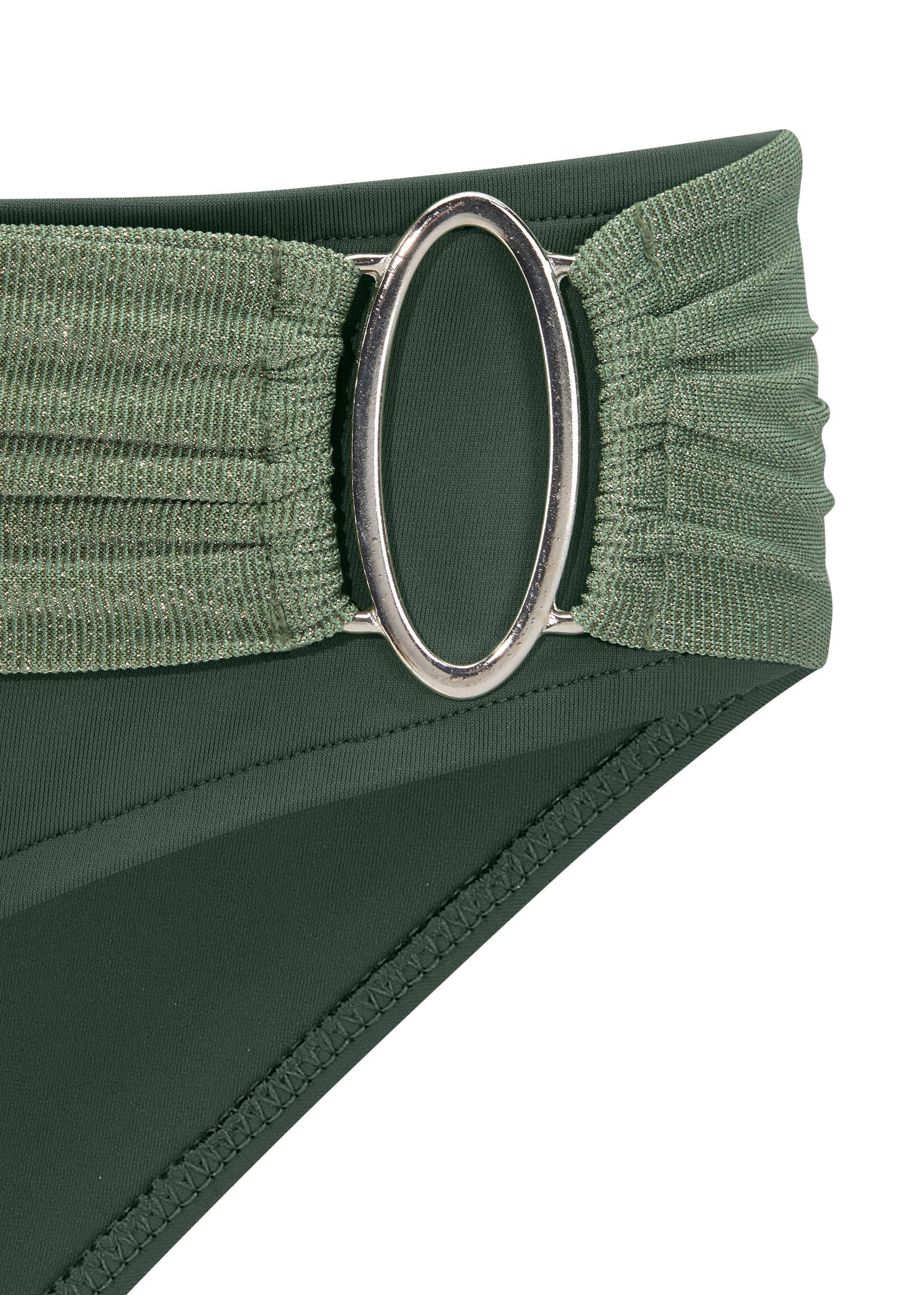 Ring Low Rise Bikini Bottom Olive Green Multi