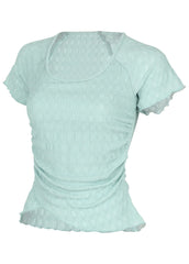 Bubbly Knit Wrap Top Dusty Mint