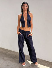 LAINEY TOP NAVY PINSTRIPE