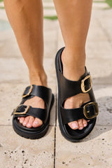 Gen Black Double Buckle Sandals SALE