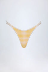 Double Strap Cheeky Bikini Bottoms in Yellow Gingham