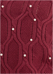 Pearl Detail Sweater Wine