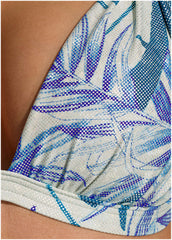 Shine Goddess Push Up Halter Top Denim Botanical