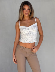 BAILEE CAMI TOP WHITE POLKA