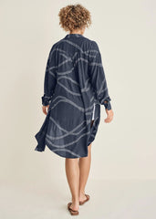 Maxi Button Front Blouse Yacht Rope Print
