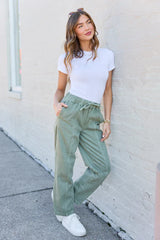 Danica Green High Rise Pull On Pants