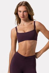 Soft Active Seam Detail Sports Bra in Plum