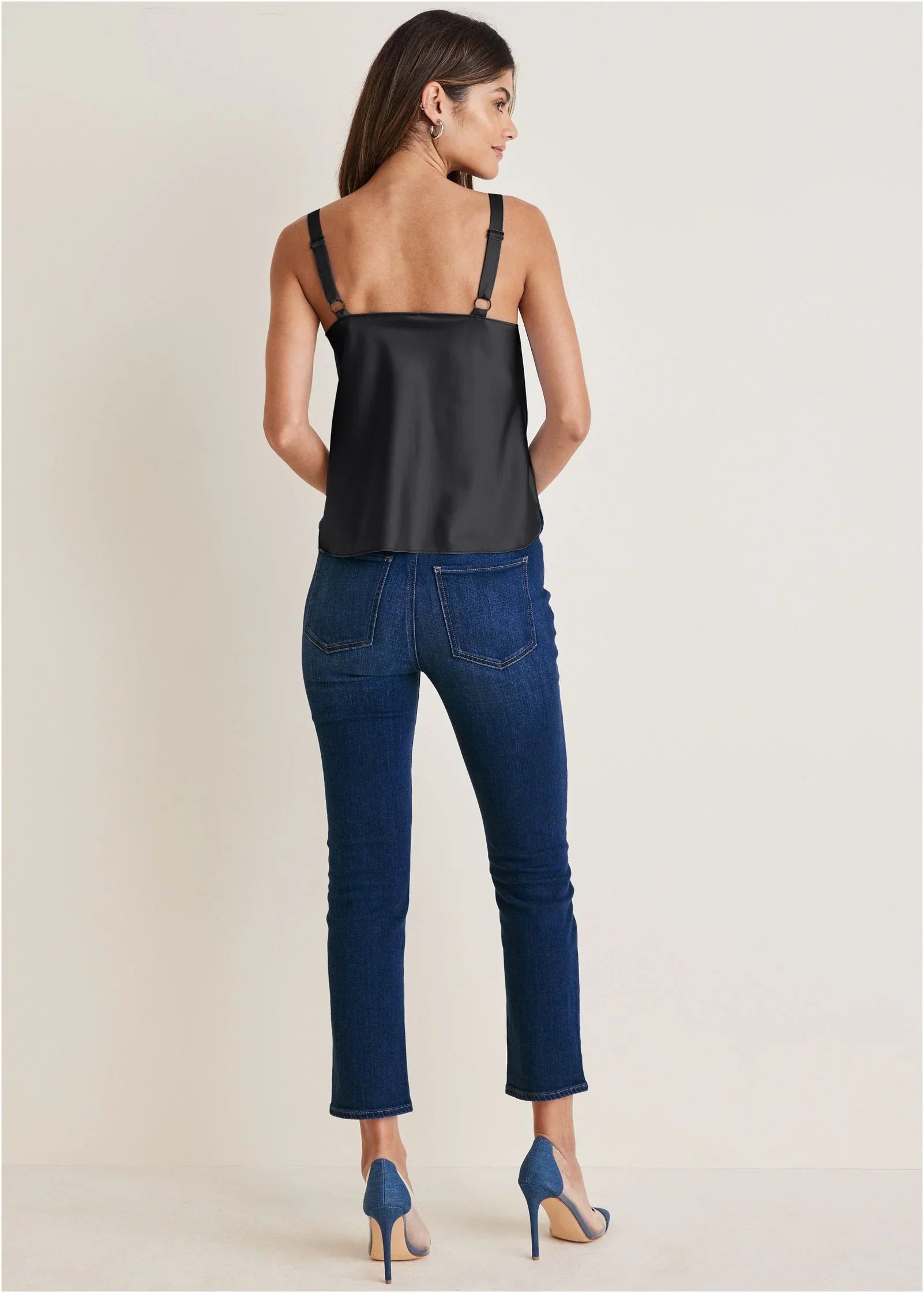 Cowl Neck Tank Jet Black