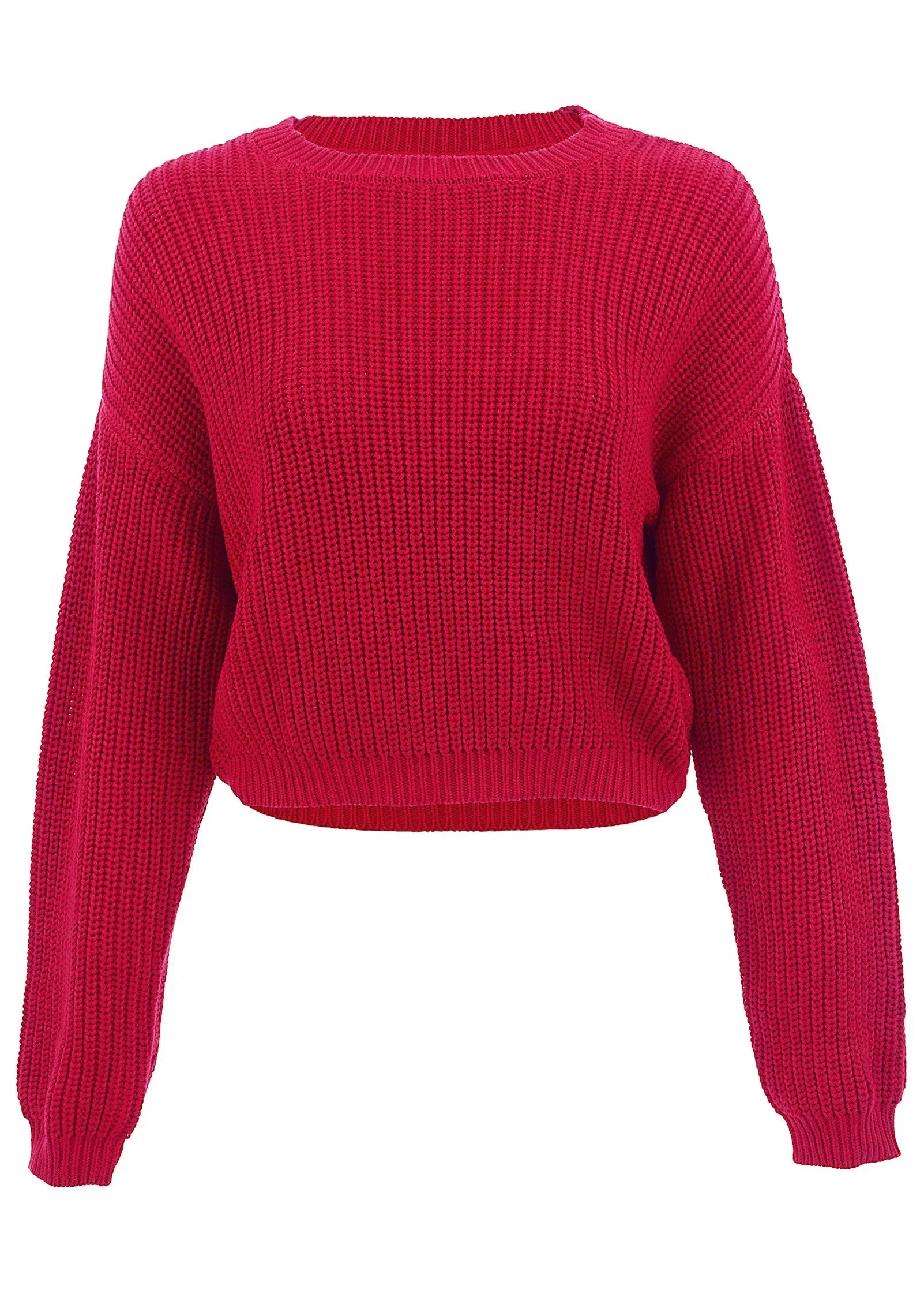 Slub Crew Sweater Red