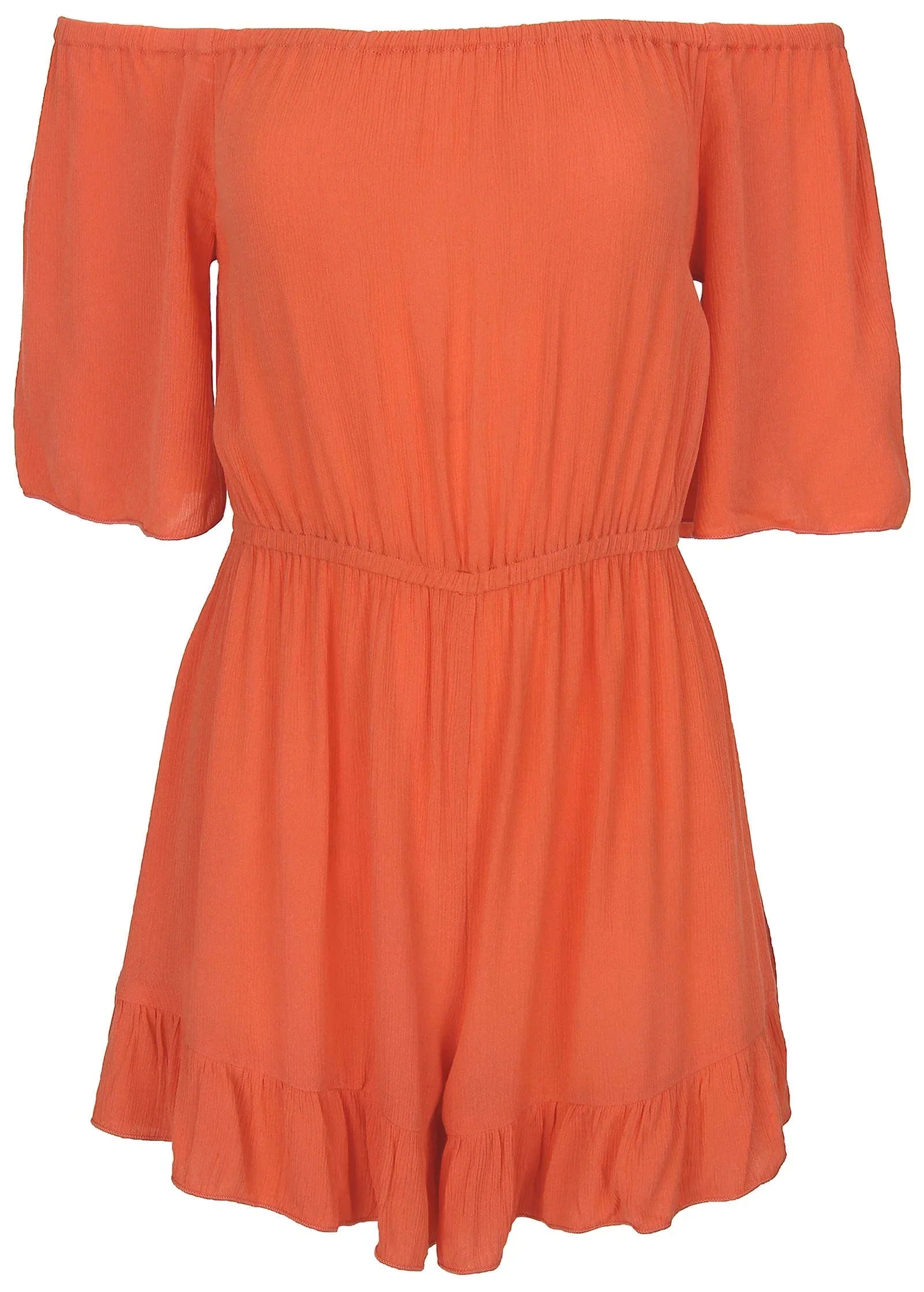 Flirty Cover Up Romper Coral Bright