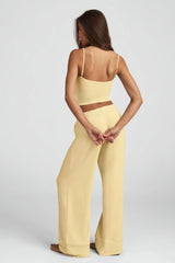 Modal Mid Rise Pyjama Trousers in Pastel Yellow