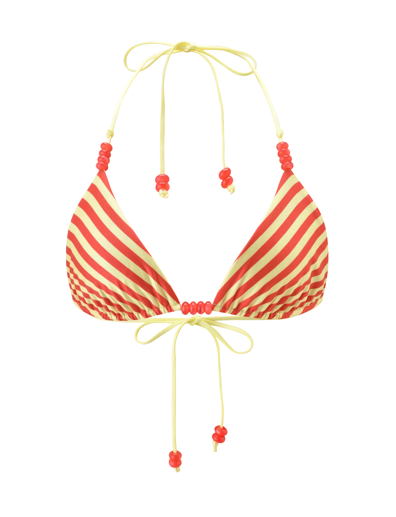 FINLEA REVERSIBLE BIKINI TOP RED YELLOW DOT AND STRIPE