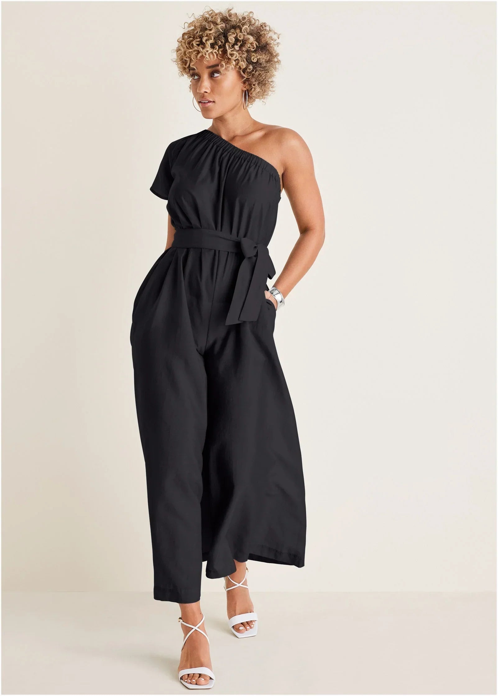 One Shoulder Jumpsuit Black