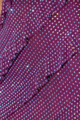 Embellished Bandeau Ruffle Maxi Dress in Plum