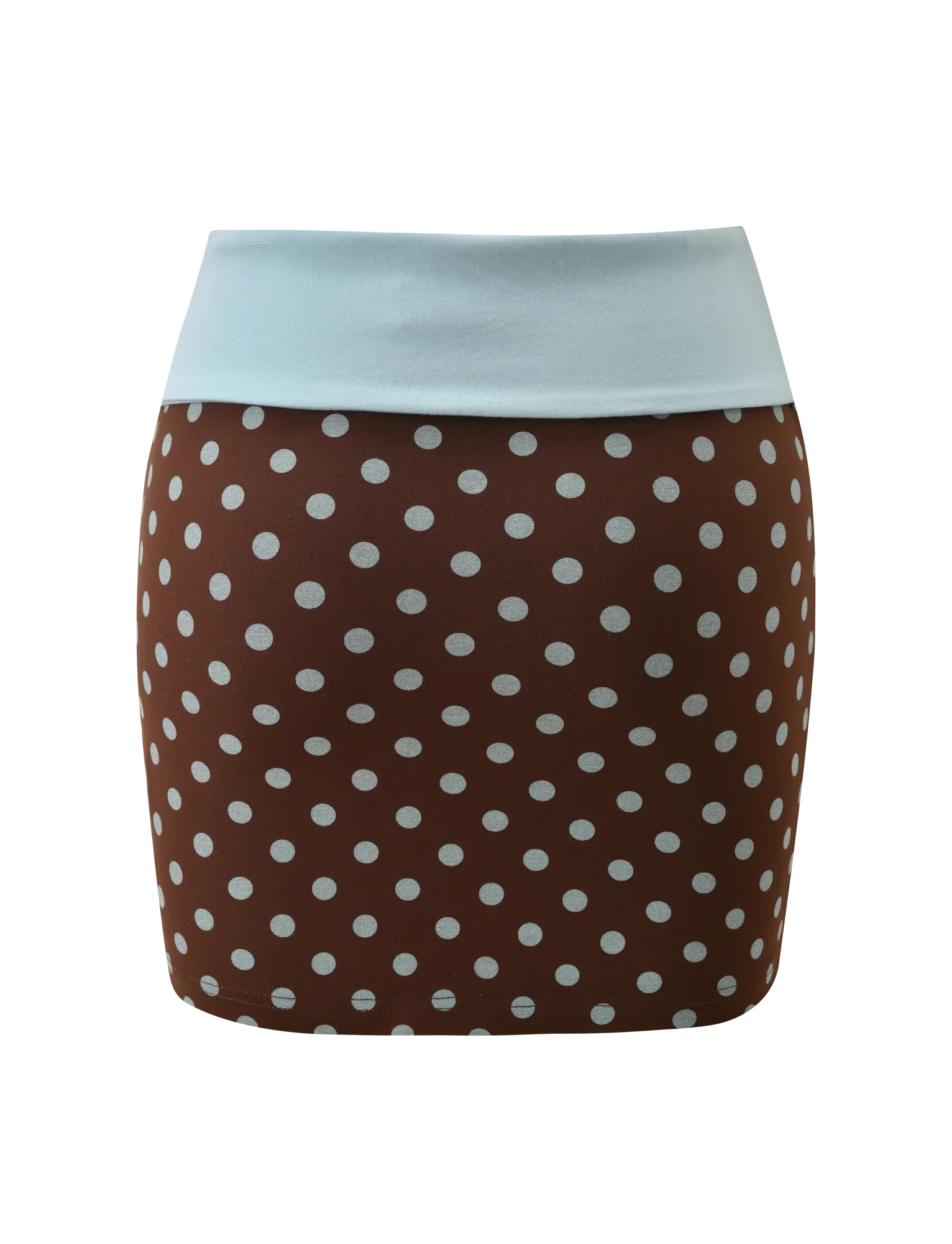 IMOGEN MINI SKIRT BROWN AND BLUE POLKA DOT