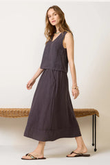 V Neck Linen Tank