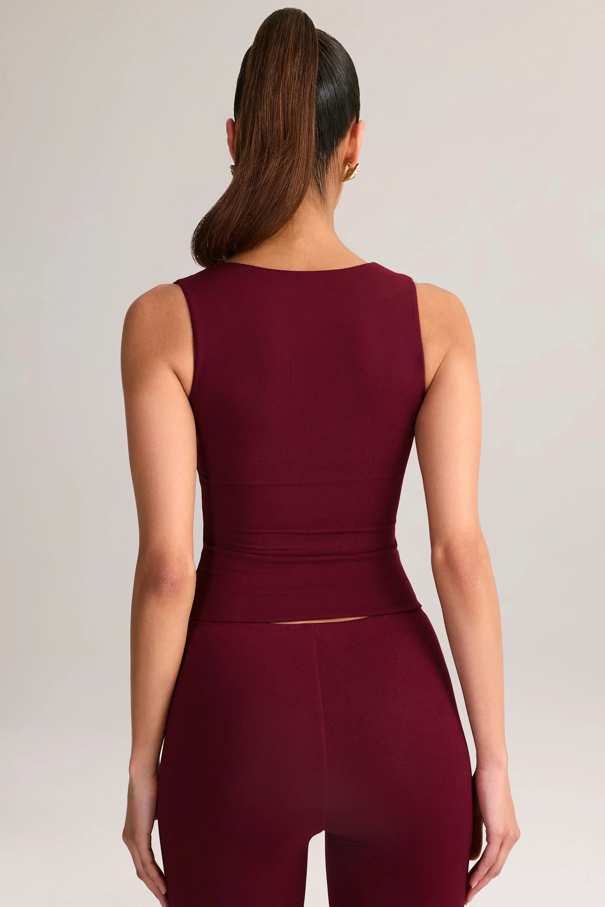 Modal Square Neck Top in Wine