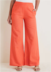 Linen Side Slit Pant Burnt Orange