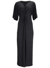 Twist Front Maxi Dress Jet Black