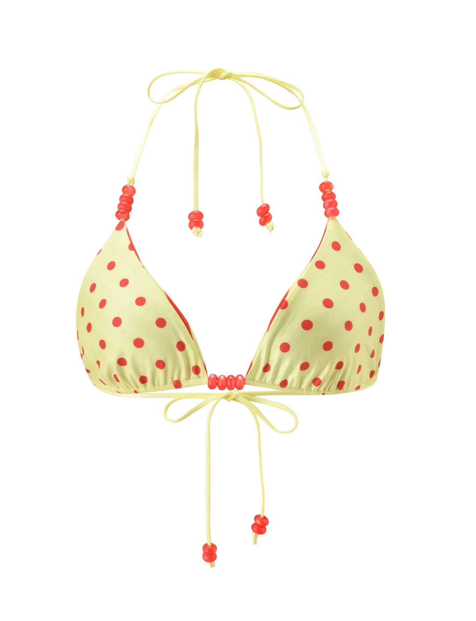 FINLEA REVERSIBLE BIKINI TOP RED YELLOW DOT AND STRIPE