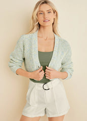 Marled Crop Cardigan Multi Color