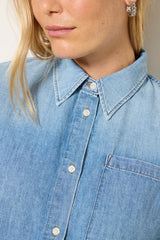 Frances Cropped Cape Button Up