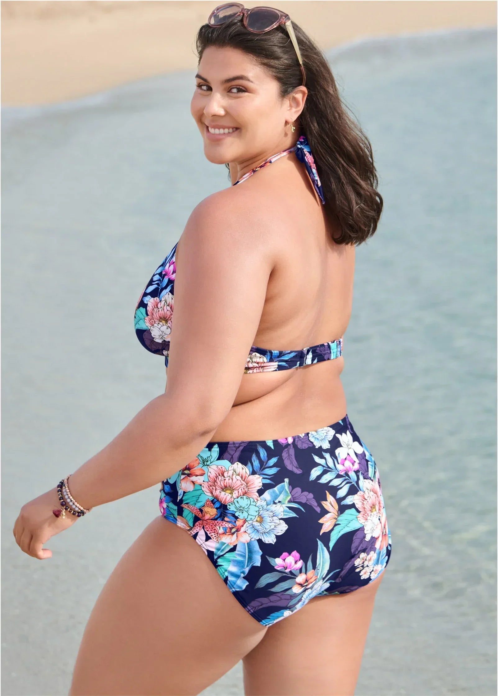 High Waist Bikini Bottom Moonlit Blooms