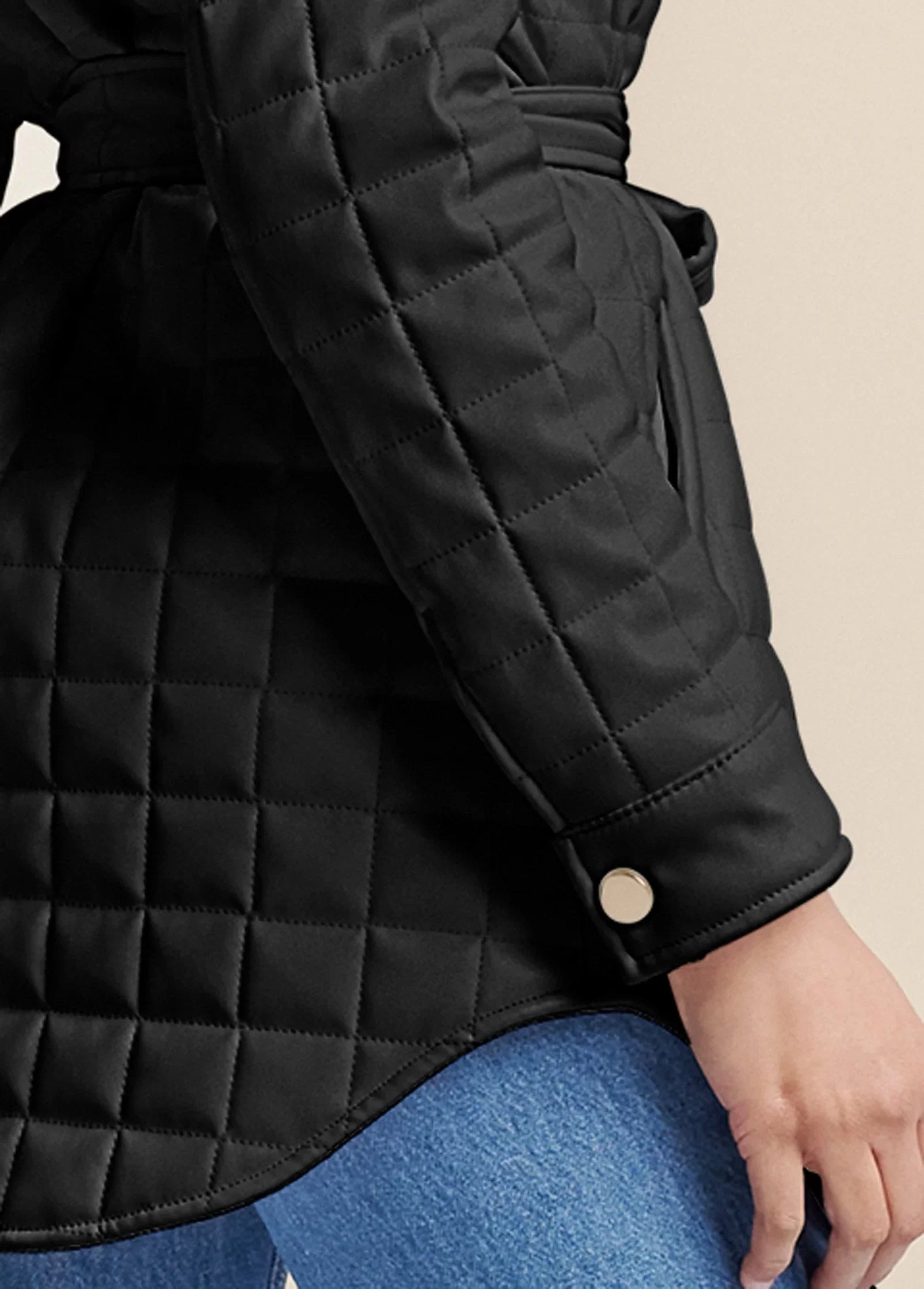 Faux Leather Shacket Black