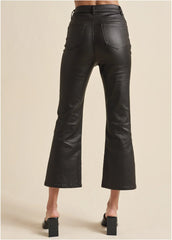 Coated Kick Flare Jeans Jet Black