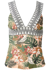 Elastic Tankini Top Fiji Garden