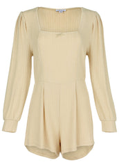 Brunch Knit Romper Macadamia